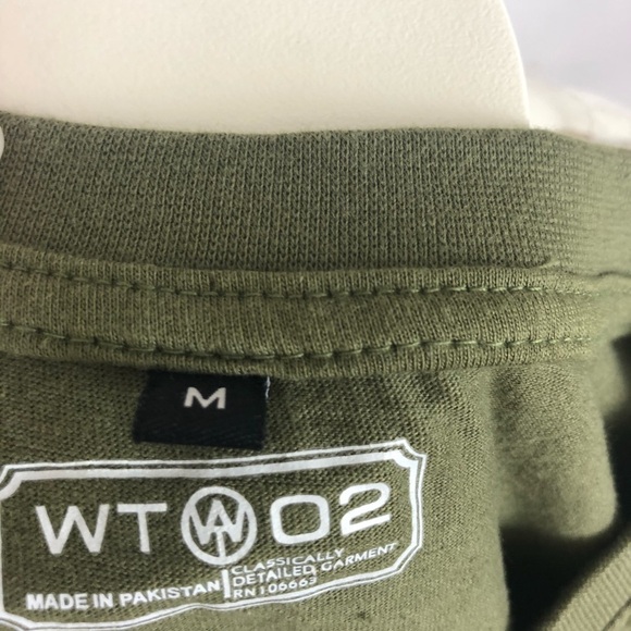 WTO2 Mens Olive Green Size M Side Zipper Short Tee - Picture 6 of 8
